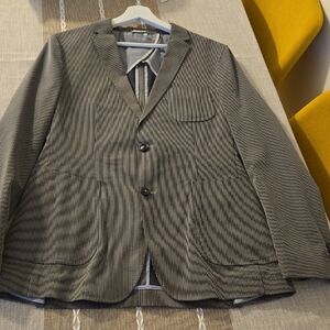 Hugo Boss Gray and Black Striped Blazer Size 40 L